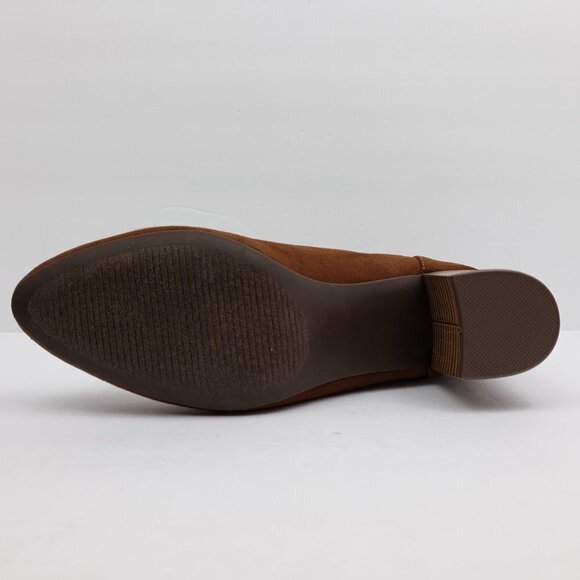 JustFab Grace Womens Size 10 Cognac Brown Booties - Picture 8 of 11